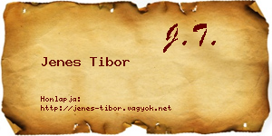 Jenes Tibor névjegykártya